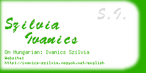 szilvia ivanics business card